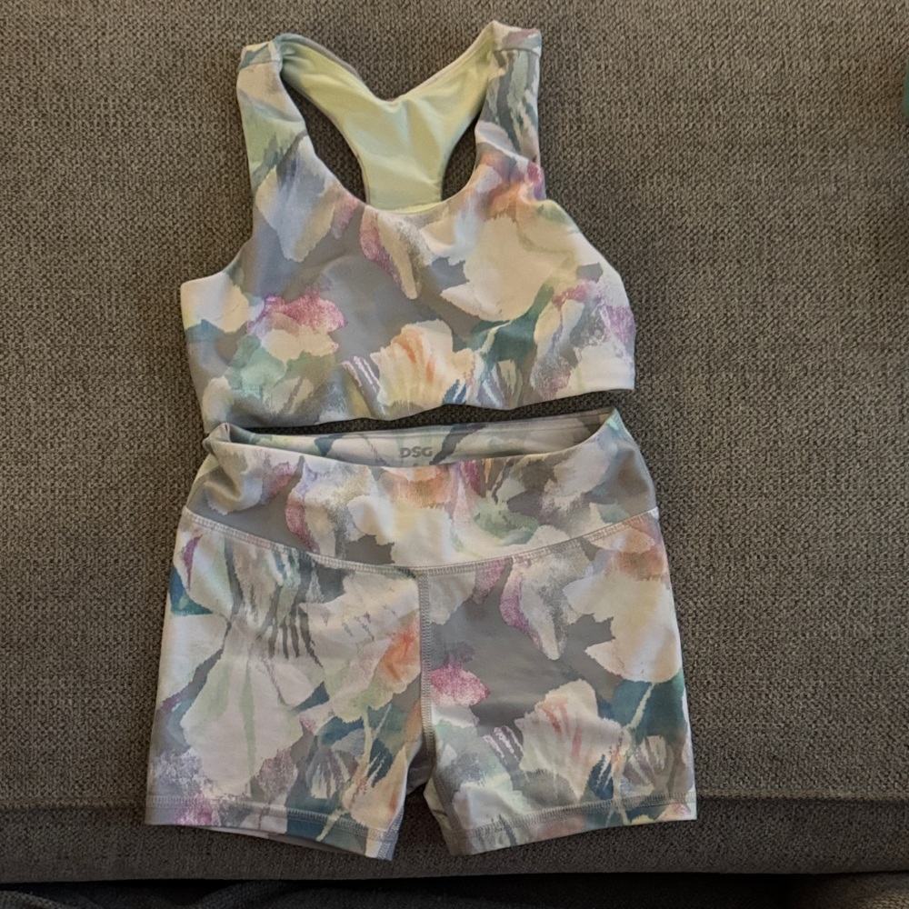 DSG Girls Floral Pastel Crop Top & Shorts Set - Mint, Lilac, Blush